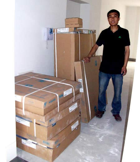 大金家用VRV设备到达业主家留照－济南中央空调