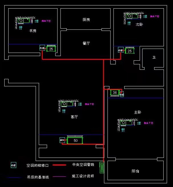 【家装类】济南三菱重工中央空调施工图-----祥泰城